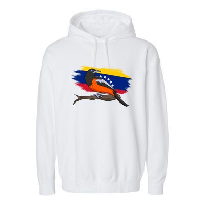 Venezuela Proud Venezuelan Flag Hispanic Colorful Bird Cool Gift Garment-Dyed Fleece Hoodie