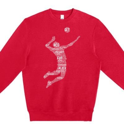 Volleyball Player Premium Crewneck Sweatshirt