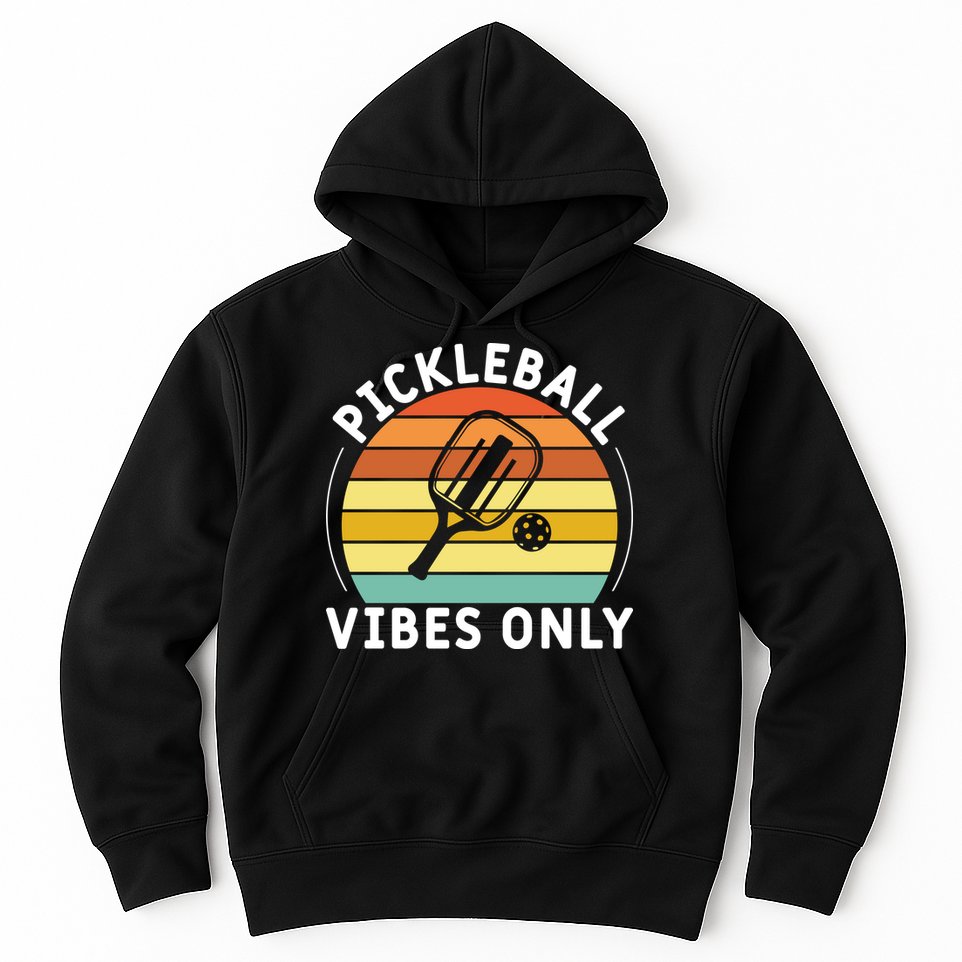 Vintage Pickleball Vibes Only Gift Pickleball Paddles Hoodie