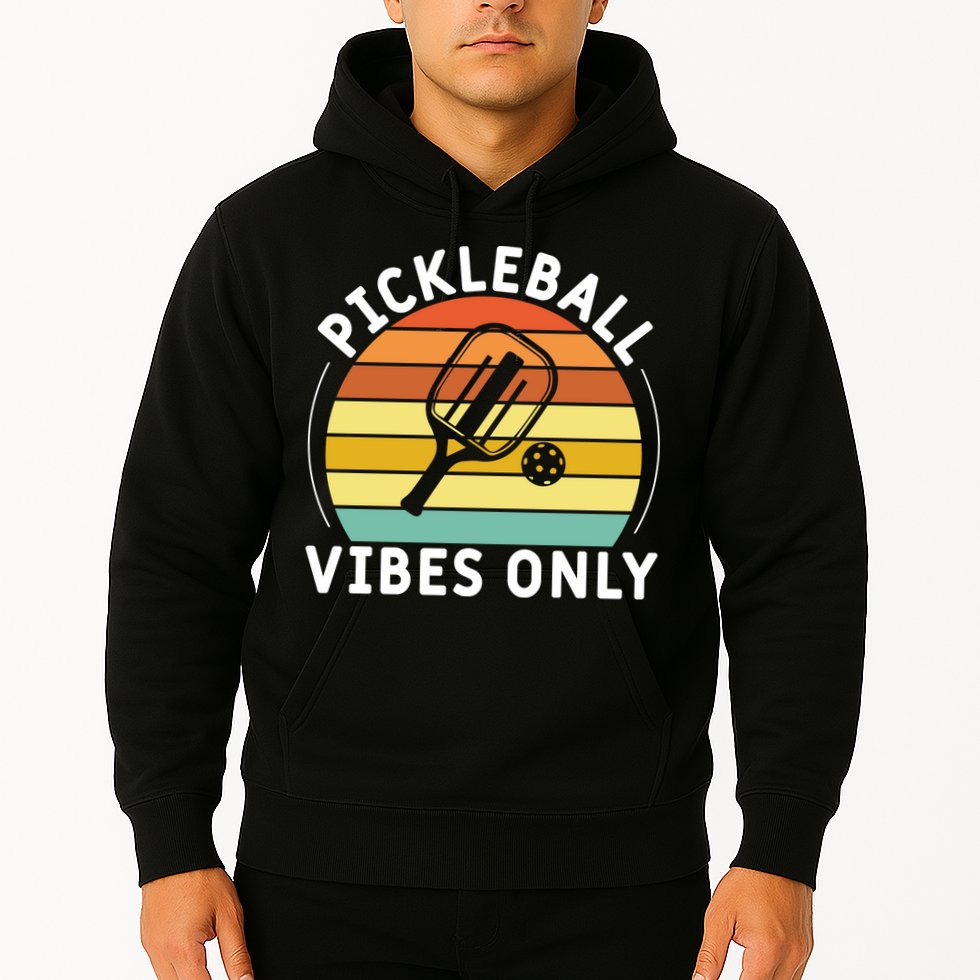 Vintage Pickleball Vibes Only Gift Pickleball Paddles Hoodie