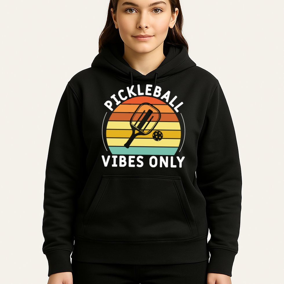 Vintage Pickleball Vibes Only Gift Pickleball Paddles Hoodie