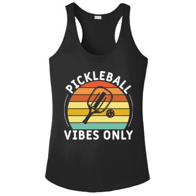Vintage Pickleball Vibes Only Gift Pickleball Paddles Ladies PosiCharge Competitor Racerback Tank