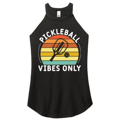 Vintage Pickleball Vibes Only Gift Pickleball Paddles Women's Perfect Tri Rocker Tank