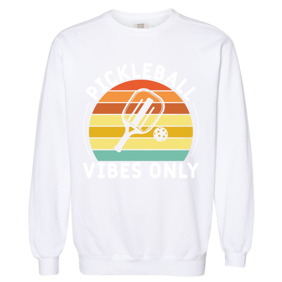 Vintage Pickleball Vibes Only Gift Pickleball Paddles Garment-Dyed Sweatshirt