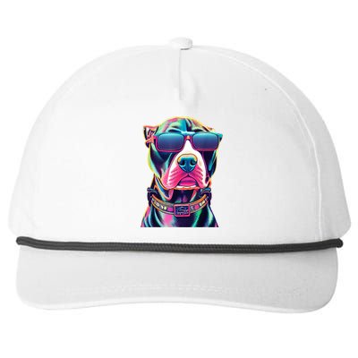 Vibrant Pitbull Wearing Sunglasses Snapback Five-Panel Rope Hat