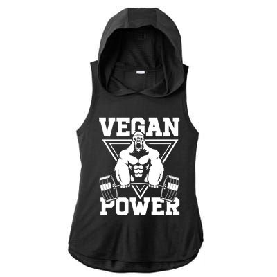 Vegan Power Workout Muscle Gorilla Bodybuilding Ladies PosiCharge Tri-Blend Wicking Draft Hoodie Tank