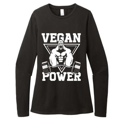 Vegan Power Workout Muscle Gorilla Bodybuilding Womens CVC Long Sleeve Shirt