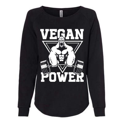 Vegan Power Workout Muscle Gorilla Bodybuilding Womens California Wash Sweatshirt