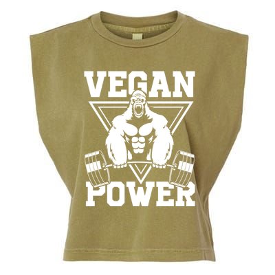 Vegan Power Workout Muscle Gorilla Bodybuilding Garment-Dyed Women's Muscle Tee