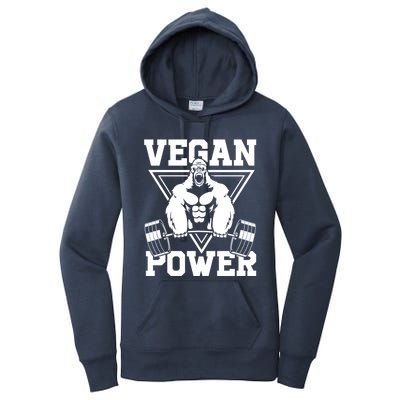 Vegan Power Workout Muscle Gorilla Bodybuilding Women's Pullover Hoodie