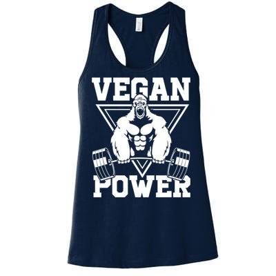 Vegan Power Workout Muscle Gorilla Bodybuilding Women's Racerback Tank