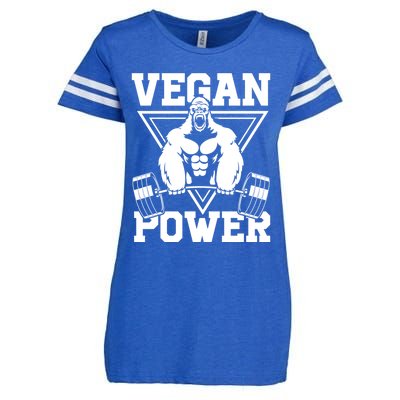 Vegan Power Workout Muscle Gorilla Bodybuilding Enza Ladies Jersey Football T-Shirt