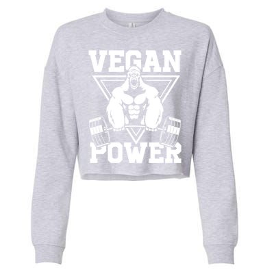 Vegan Power Workout Muscle Gorilla Bodybuilding Cropped Pullover Crew