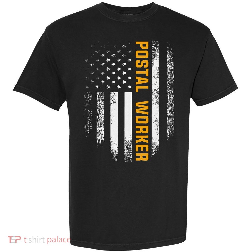Vintage Postal Worker American Flag Us Postal Service Gift Garment-Dyed Heavyweight T-Shirt