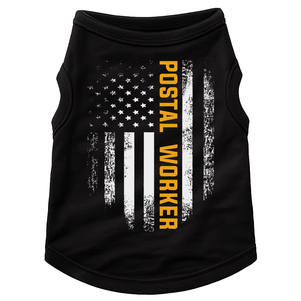 Vintage Postal Worker American Flag Us Postal Service Gift Doggie Tank