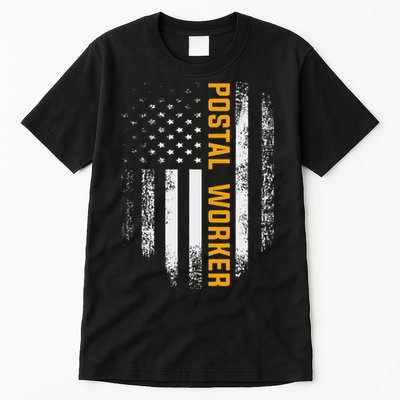 Vintage Postal Worker American Flag Us Postal Service Gift Tall T-Shirt