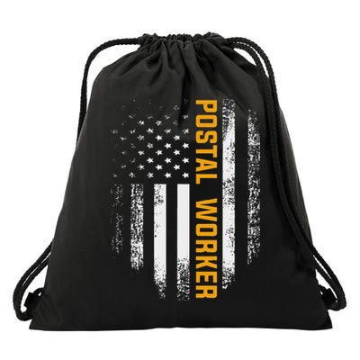 Vintage Postal Worker American Flag Us Postal Service Gift Drawstring Bag