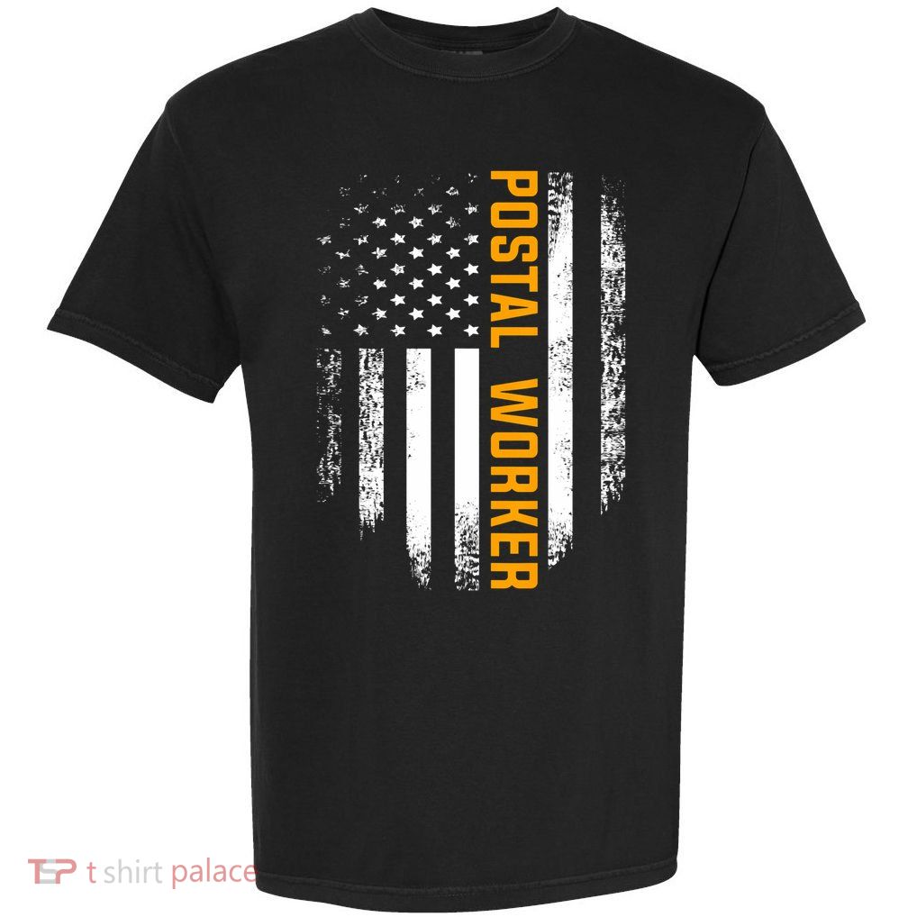 Vintage Postal Worker American Flag Us Postal Service Gift Garment-Dyed Heavyweight T-Shirt
