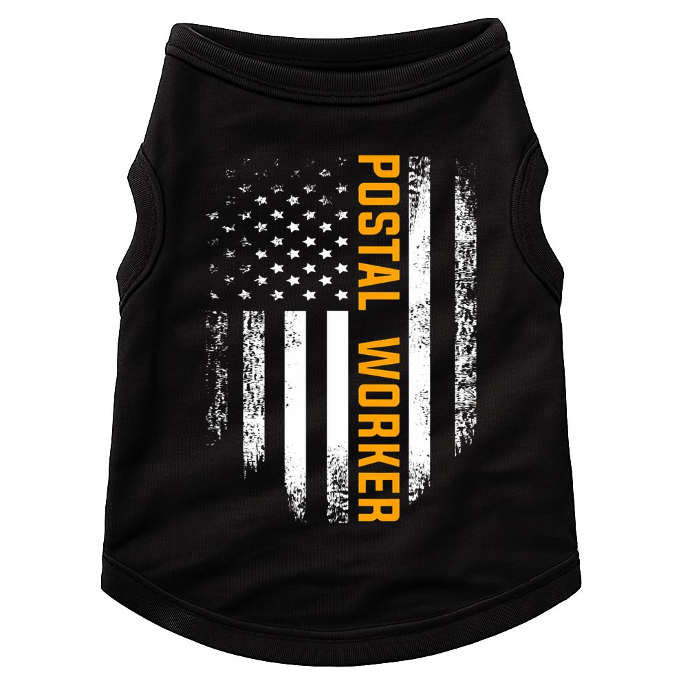 Vintage Postal Worker American Flag Us Postal Service Gift Doggie Tank