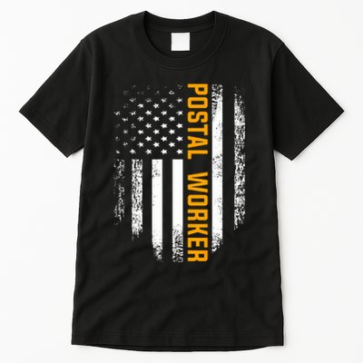 Vintage Postal Worker American Flag Us Postal Service Gift Tall T-Shirt