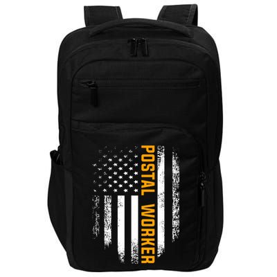 Vintage Postal Worker American Flag Us Postal Service Gift Impact Tech Backpack