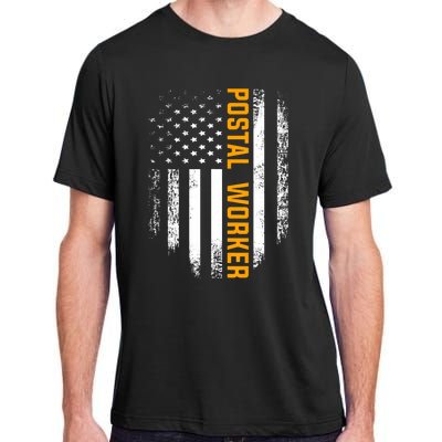 Vintage Postal Worker American Flag Us Postal Service Gift Adult ChromaSoft Performance T-Shirt