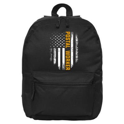 Vintage Postal Worker American Flag Us Postal Service Gift 16 in Basic Backpack