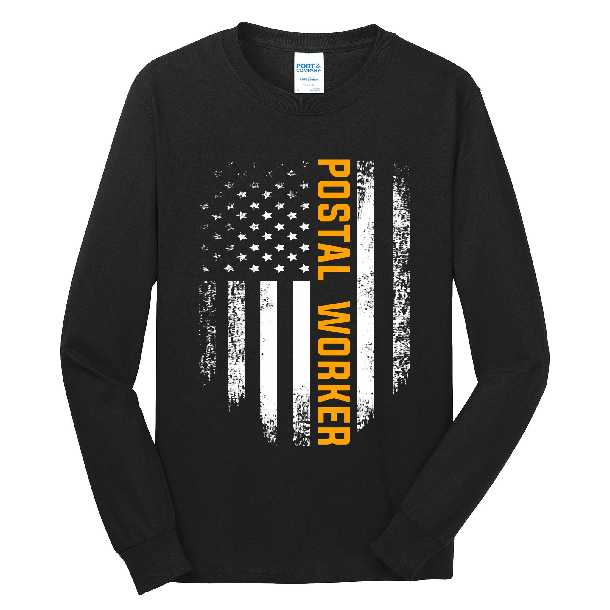 Vintage Postal Worker American Flag Us Postal Service Gift Tall Long Sleeve T-Shirt