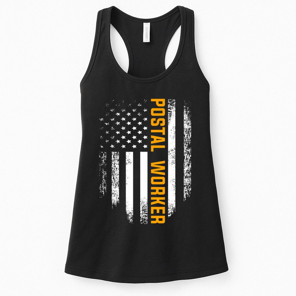 Vintage Postal Worker American Flag Us Postal Service Gift Womens Tank Top