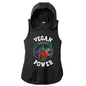 Vegan Power Workout Vegetable Vegan Day Vegetarian Gift Ladies PosiCharge Tri-Blend Wicking Draft Hoodie Tank