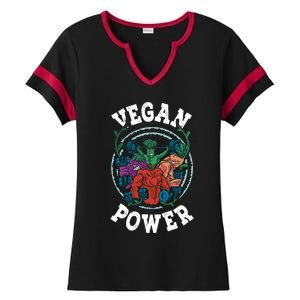 Vegan Power Workout Vegetable Vegan Day Vegetarian Gift Ladies Halftime Notch Neck Tee