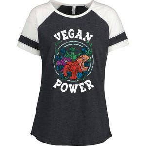 Vegan Power Workout Vegetable Vegan Day Vegetarian Gift Enza Ladies Jersey Colorblock Tee