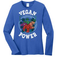 Vegan Power Workout Vegetable Vegan Day Vegetarian Gift Ladies Long Sleeve Shirt