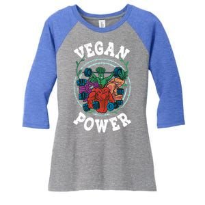 Vegan Power Workout Vegetable Vegan Day Vegetarian Gift Women's Tri-Blend 3/4-Sleeve Raglan Shirt