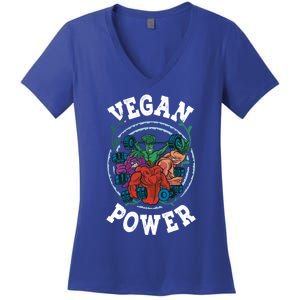 Vegan Power Workout Vegetable Vegan Day Vegetarian Gift Women's V-Neck T-Shirt