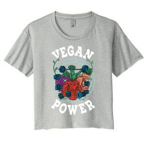 Vegan Power Workout Vegetable Vegan Day Vegetarian Gift Women's Crop Top Tee