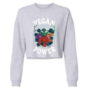 Vegan Power Workout Vegetable Vegan Day Vegetarian Gift Cropped Pullover Crew