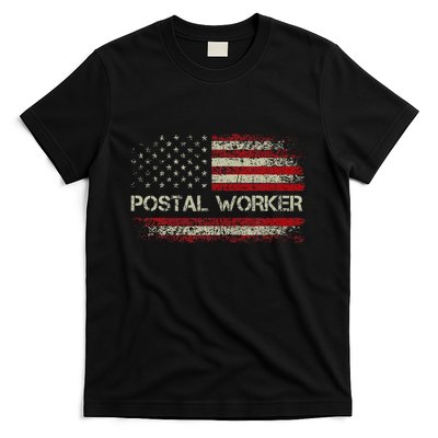 Vintage Postal Worker American Flag Us Postal Service T-Shirt