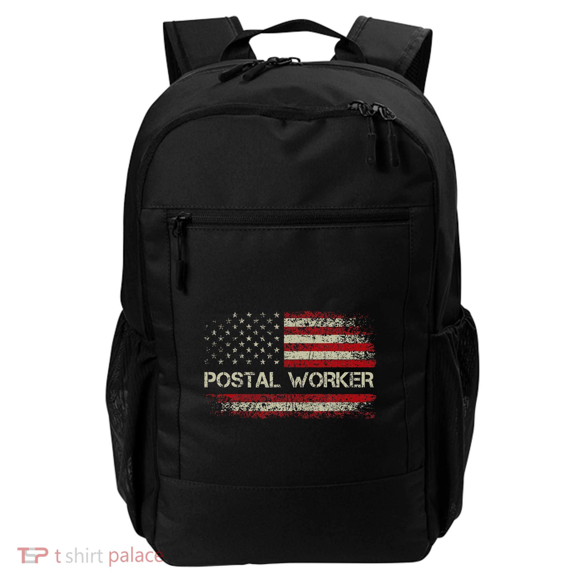 Vintage Postal Worker American Flag Us Postal Service Backpack