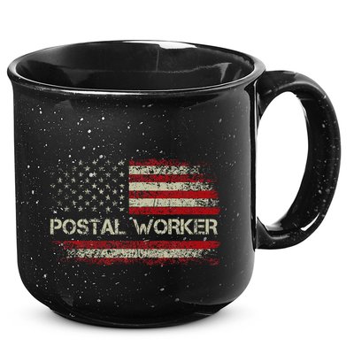 Vintage Postal Worker American Flag Us Postal Service 15oz Campfire Ceramic Mug