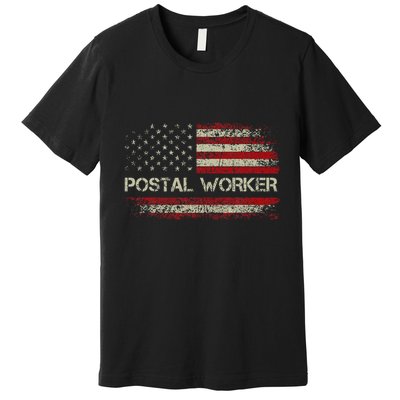 Vintage Postal Worker American Flag Us Postal Service Premium T-Shirt
