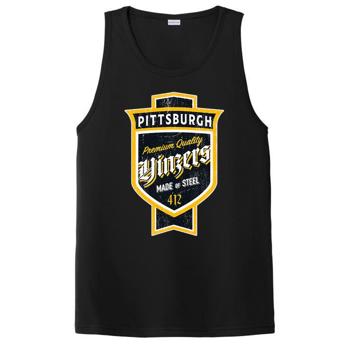 Vintage Pittsburgh Yinzer Beer Label Yinzer Pride PosiCharge Competitor Tank