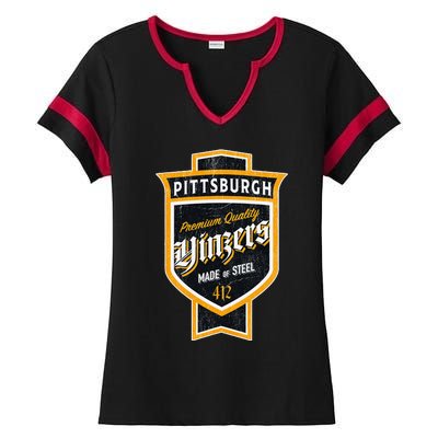 Vintage Pittsburgh Yinzer Beer Label Yinzer Pride Ladies Halftime Notch Neck Tee