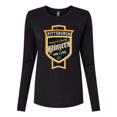 Vintage Pittsburgh Yinzer Beer Label Yinzer Pride Womens Cotton Relaxed Long Sleeve T-Shirt