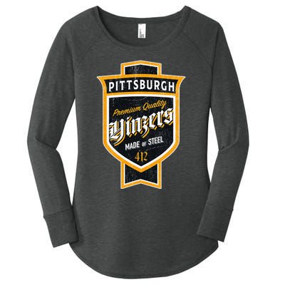 Vintage Pittsburgh Yinzer Beer Label Yinzer Pride Women's Perfect Tri Tunic Long Sleeve Shirt