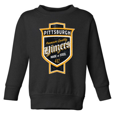 Vintage Pittsburgh Yinzer Beer Label Yinzer Pride Toddler Sweatshirt