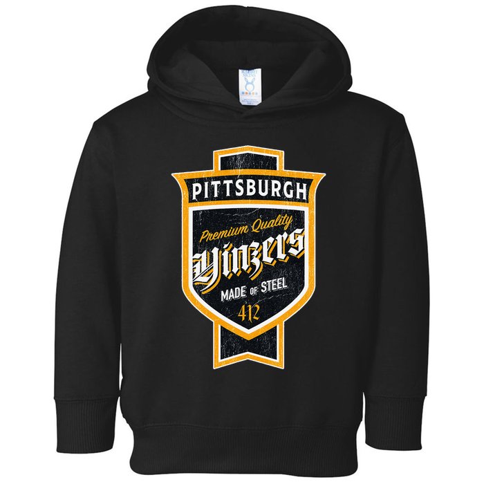 Vintage Pittsburgh Yinzer Beer Label Yinzer Pride Toddler Hoodie