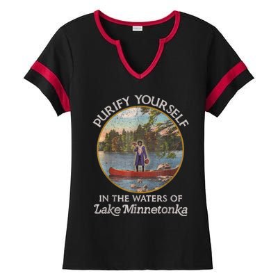 Vintage Purify Yourself In The Waters Of Lake Minnetonka Ladies Halftime Notch Neck Tee