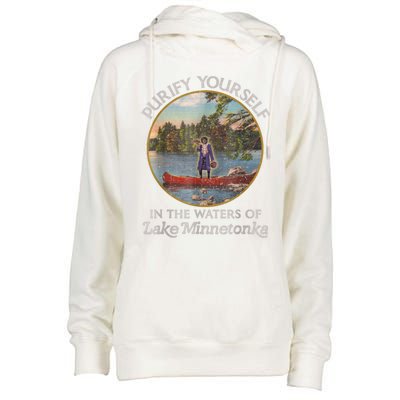 Vintage Purify Yourself In The Waters Of Lake Minnetonka Womens Funnel Neck Pullover Hood