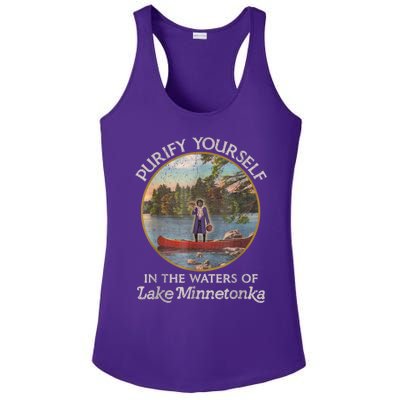 Vintage Purify Yourself In The Waters Of Lake Minnetonka Ladies PosiCharge Competitor Racerback Tank